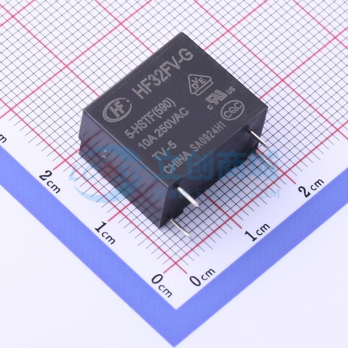 功率继电器 HF32FV-G/5-HSTF(590) 插件,10.2x18.4mm 4 5V 原装