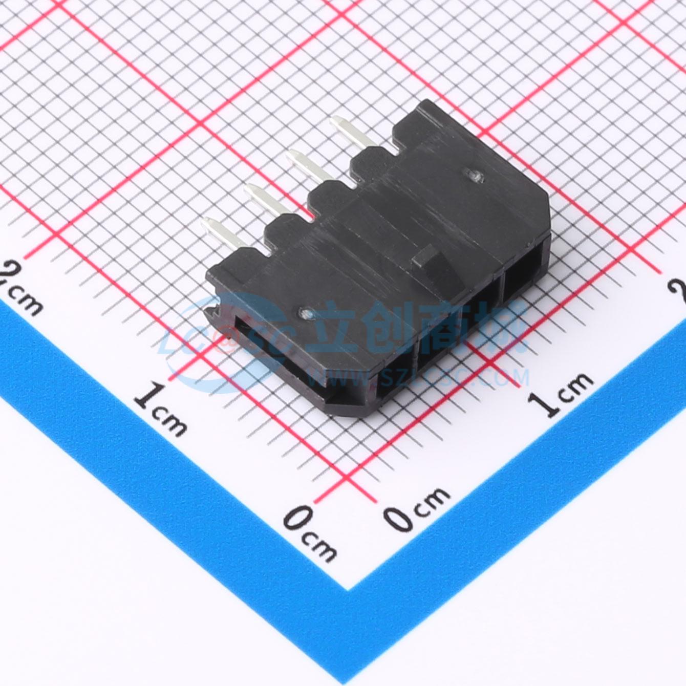 线对板针座 XD-43650-4A 插件,P=3mm 1x4P 直插 电子元器件配单