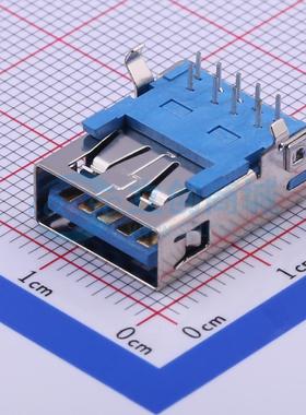 USB连接器 U231-091N-4BLRC19-F1 插件 AF3.0弯脚平口90度LCP料 T