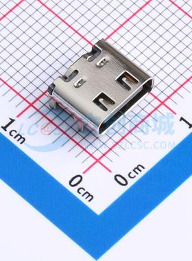 USB连接器 TYPE C-ZL-108PWB SMD 卧式凸包带弹片黑色 Type-C 16P