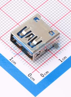 USB连接器 HC-USB3.0-L142-P SMD USB 3.0 AF母 90度 全贴平口 蓝