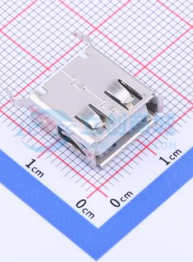 USB连接器 U-USBAS04P-F004 插件 USB-A/F-1*4PH=13.5mm180度DIP