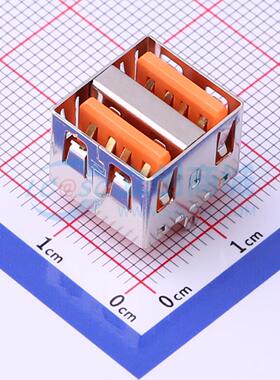 USB连接器 907-422A1111Y10210 插件 大电流双层鱼叉脚无边平弹铜