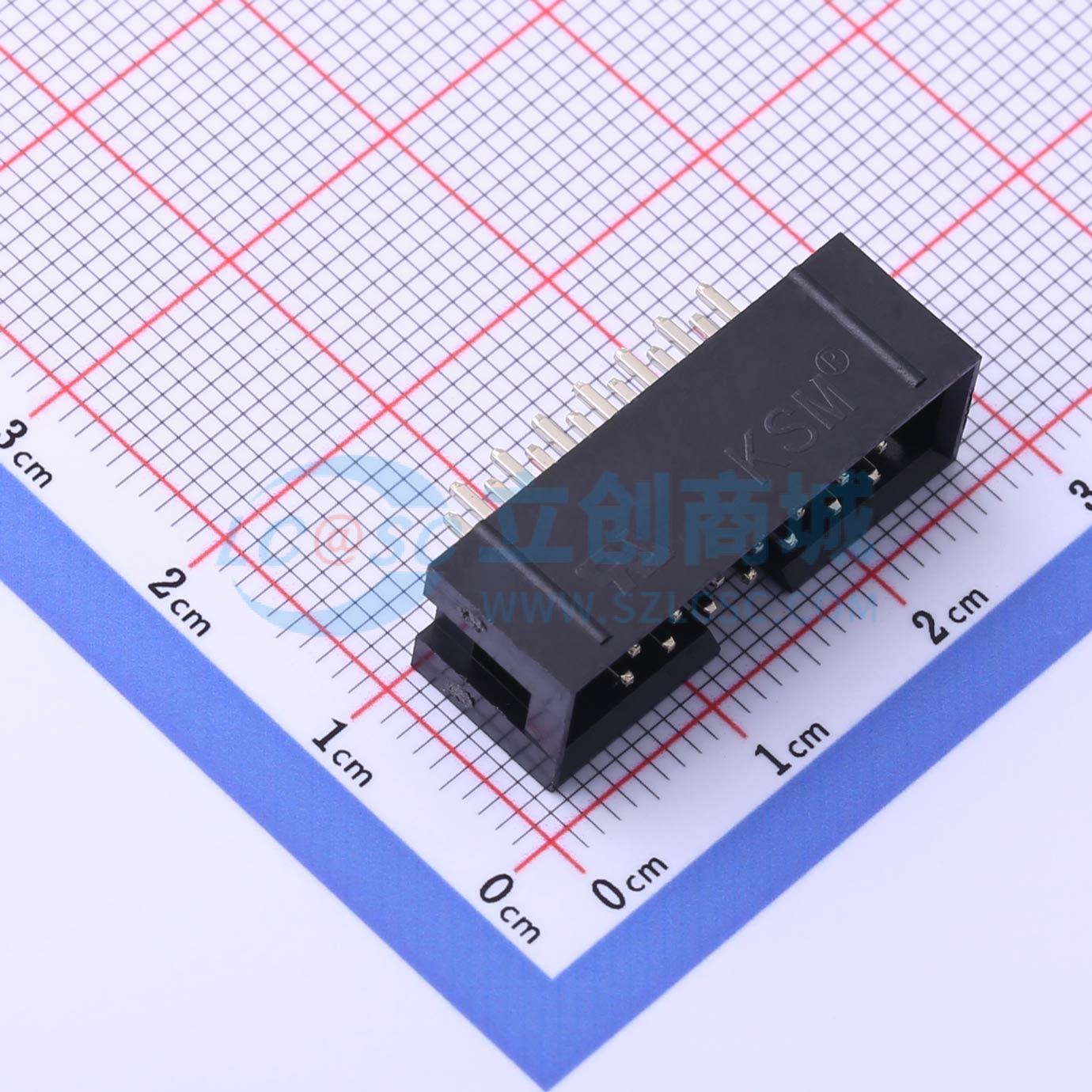 连接器 DC3-2.54-14PAS 插件,P=2.54mm 2x7P 简牛座