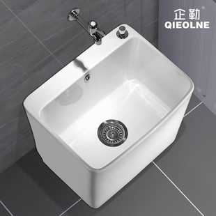 陶瓷家用地盆一体卫生间 洗拖把池拖布池大号墩布槽帕阳台池落地式