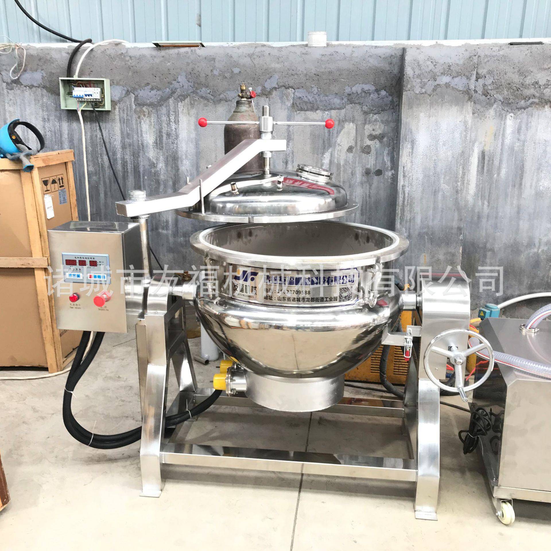 新疆牛肉全自动压蒸煮锅不锈钢酱牛肉焖煮压锅大型鱼汤面煮汤