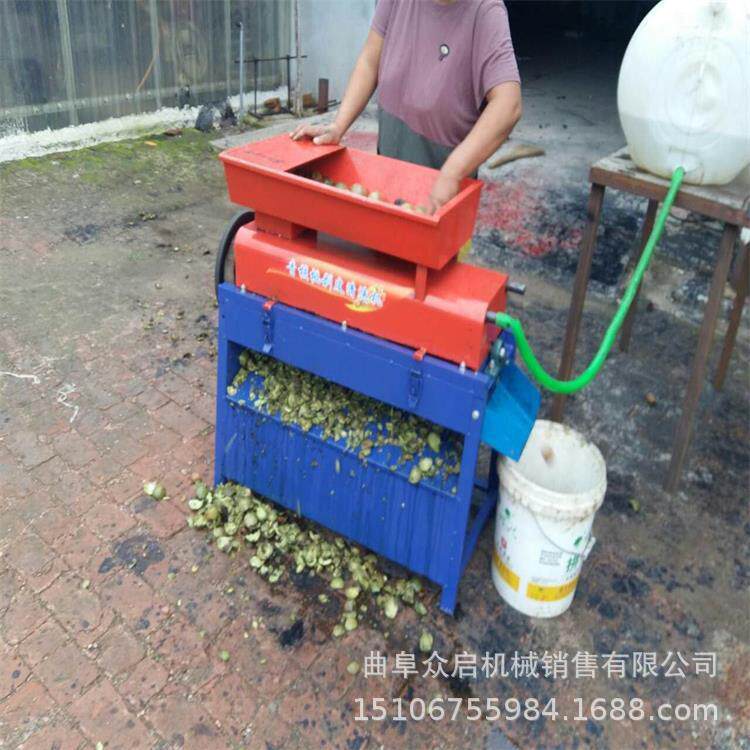 毛刷青皮核桃去皮机剥壳机 220v电动橡胶绿皮山核桃去皮机