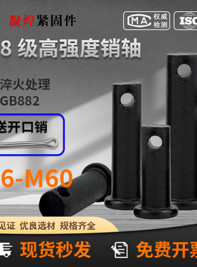 8.8级高强度销轴销轴圆柱带孔GB882销子平头带孔圆柱销定位销