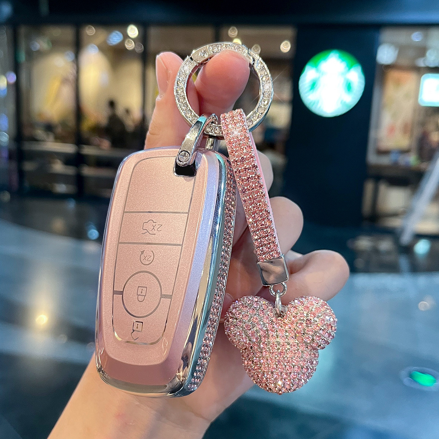 适用林肯钥匙套高档钻边全包保护