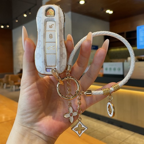 适用于保时捷钥匙壳卡宴macan911帕拉梅拉Taycan718高档钥匙扣套