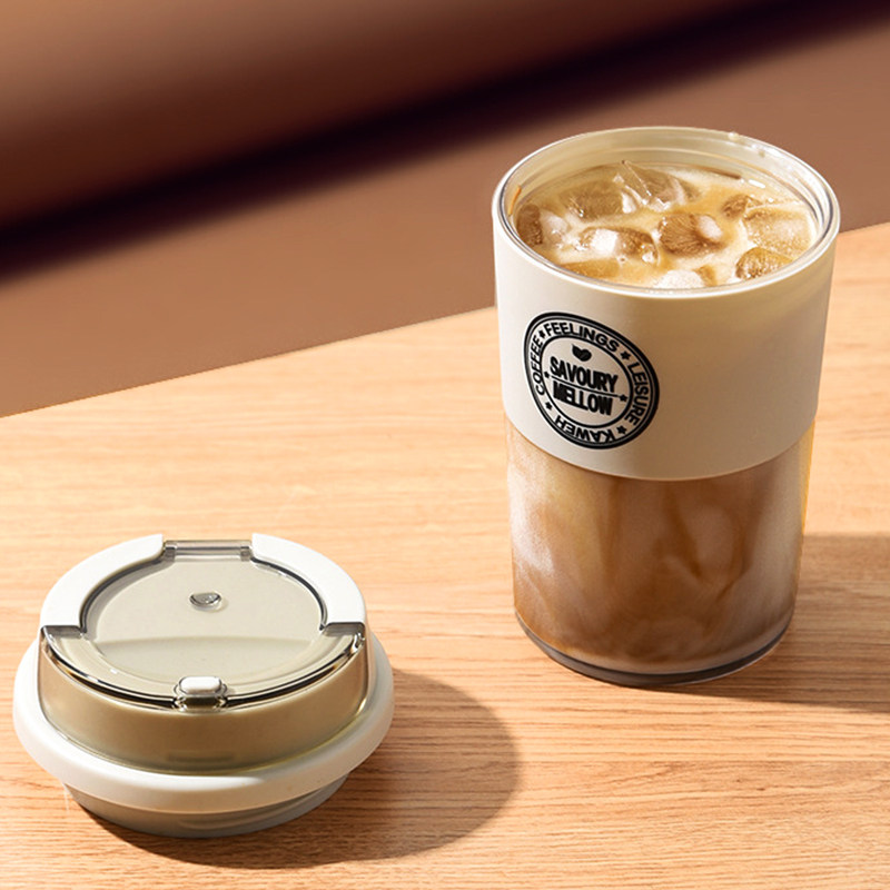 咖啡杯便携随行杯高颜值qins风办公室欧式小奢华随手外带冲泡杯子