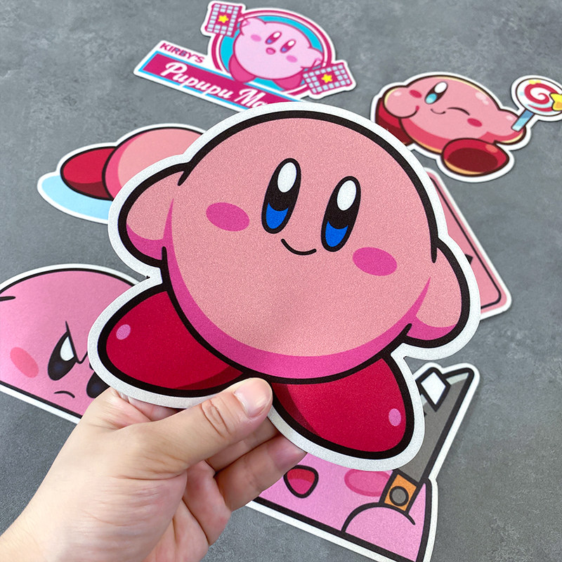 可爱卡通创意车贴星之卡比磁贴拳皇联名汽车贴纸磁吸电瓶车反光贴