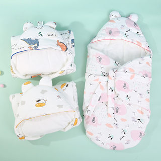 新生婴儿包被秋冬季加厚款初生的宝宝冬天外出纯棉抱被单产房用品