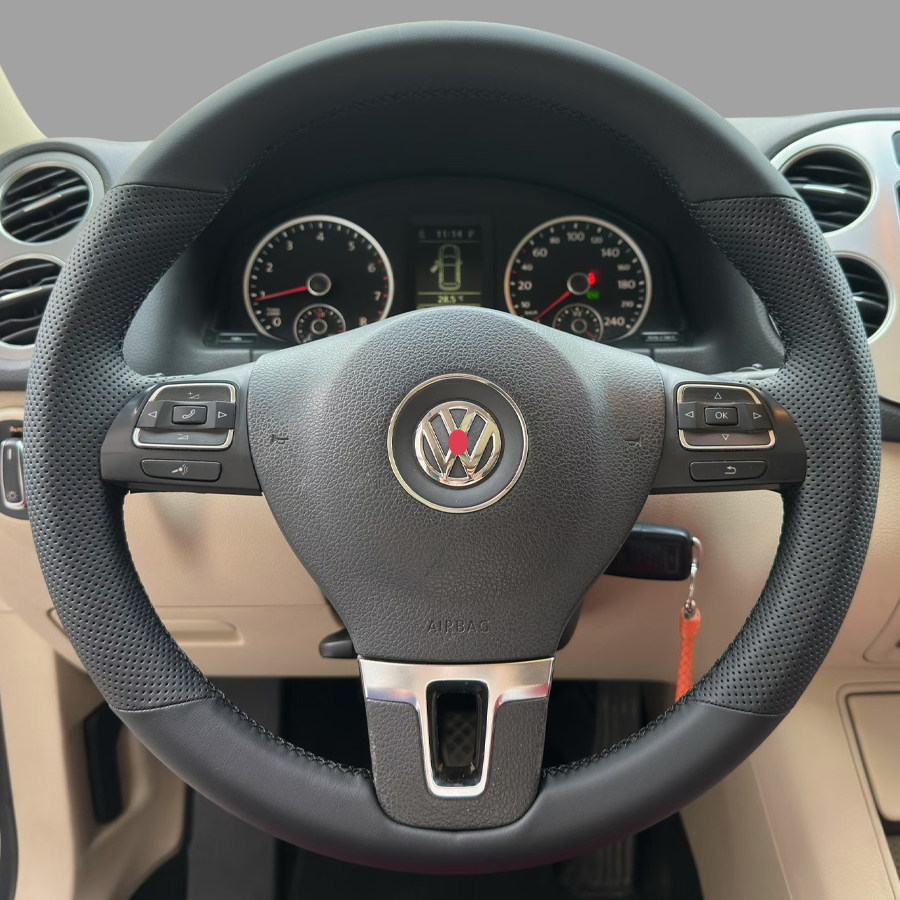 大众老款速腾帕萨特迈腾途观CC方向盘套手缝真皮把套宝来捷达专用