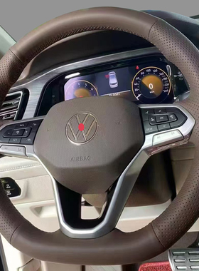 大众威然真皮方向盘套途昂威然途锐辉昂帕萨特迈腾id346x手缝把套