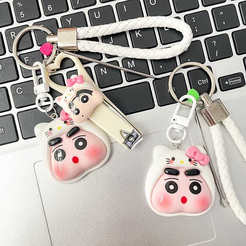 卡通情侣钥匙扣蝴蝶结包挂饰挂件