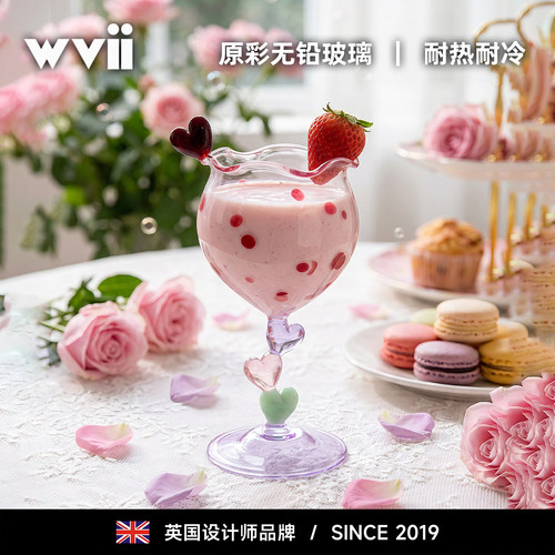 英国wvii女士高颜值爱心红酒杯