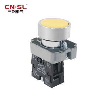 10个包邮 三利 CNSL 按钮开关 22MM 自复位 平头 SLA5BE-10BN