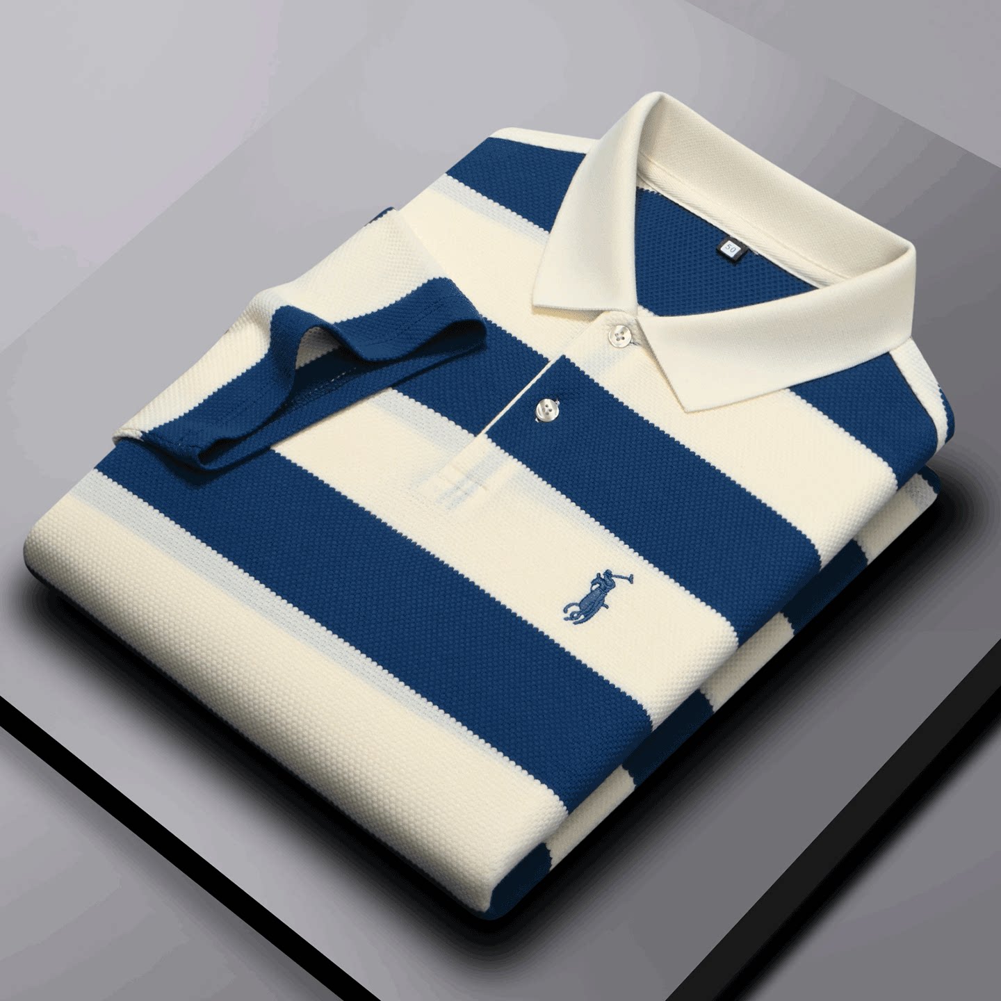 保罗男士短袖t恤夏季2026新款纯棉翻领Polo衫男休闲条纹男款上衣