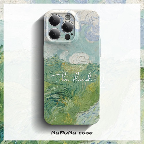 绿色麦田 iPhone16手机壳15苹果14Promax油画13艺术12文艺11华为pura70Pro套mate60创意p70小米14红米k70适用