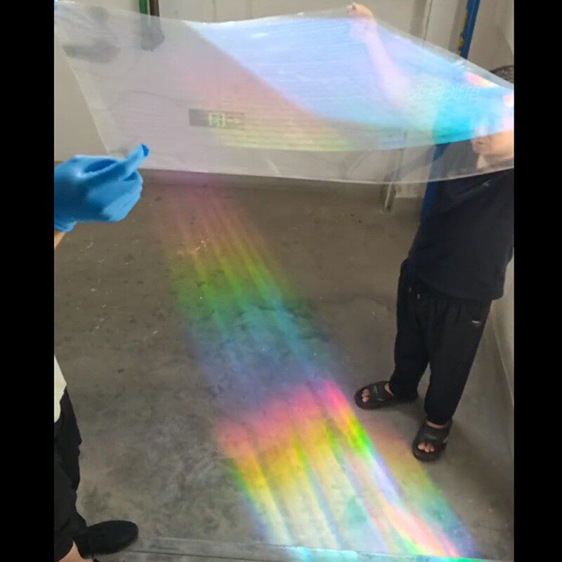 1200线定制大尺寸PET拼接透射衍射光栅光谱分光教学实验艺术效果