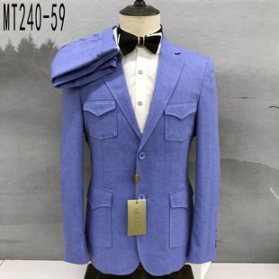 潮流青年男式 西服两件套MT240 西装 商务婚礼正装 241红控 修身 时尚