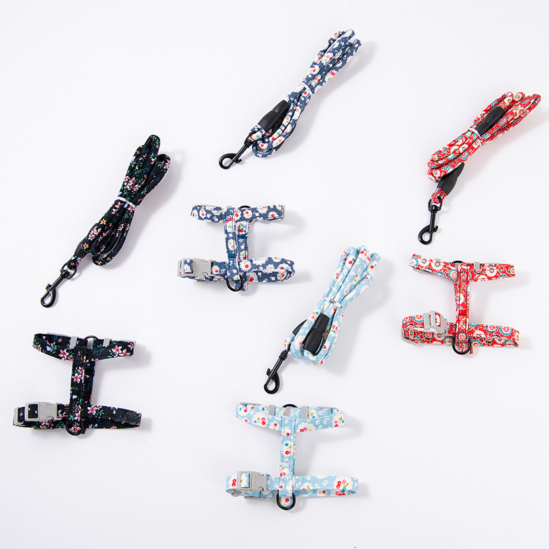 猫咪牵引绳夏季日式和风可调节遛猫绳宠物猫牵引绳防挣脱猫胸背带