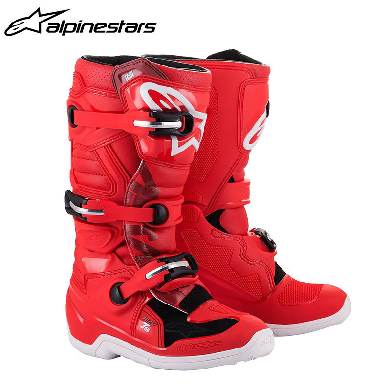 25款意大利a星儿童越野摩托车小码靴子防摔长靴场地骑行鞋T7S男女