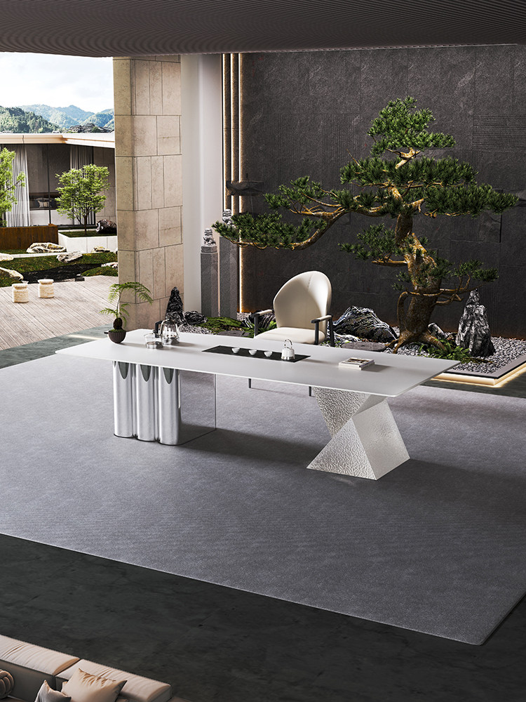 2024新款高端岩板茶桌椅组合轻奢现代高级感烧水壶一体嵌入式茶台,住宅家具,家用茶台/茶桌,淘宝优惠券,粉丝福利购,淘宝优惠卷