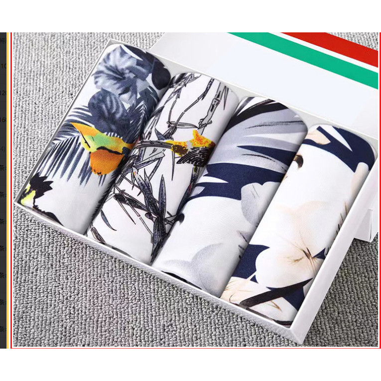 男士内裤男四角裤大码薄款潮流个性印花卡通青少年平角裤头衩