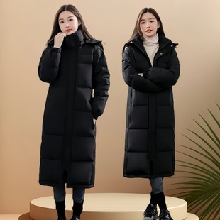 外贸中戏爆款羽绒棉服男女同款过膝长款2025新款棉衣加厚棉袄外套