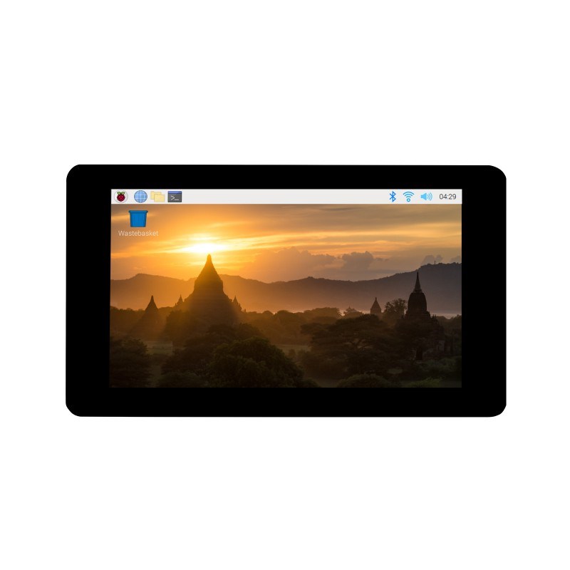 树莓派7寸电容触控屏800x480分辨率低功耗钢化膜玻璃屏幕DSI通信