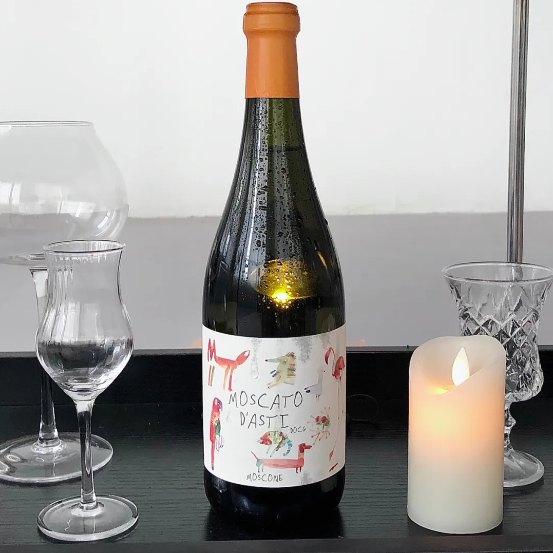 意大利萌兽阿斯蒂Moscato d'Asti DOCG甜白起泡葡萄酒 送香槟杯