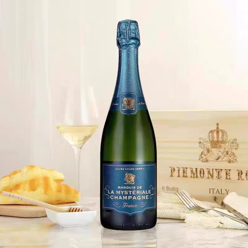 法国原瓶进口 高颜值香槟酒 法国光之邑孔雀蓝Champagne