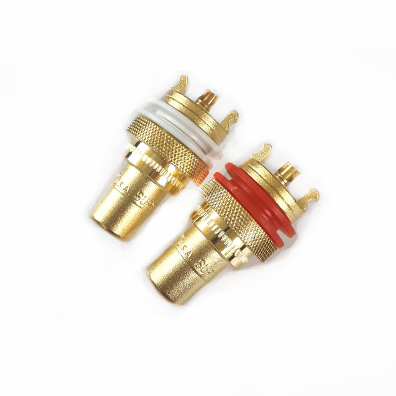 CMC826纯铜镀金RCA母莲花座功放胆机信号接线端子805-2.5F-AG镀银