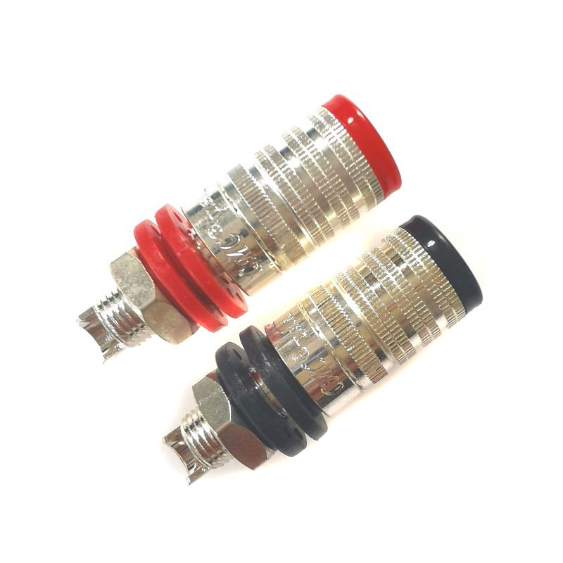 CMC838S-L-AG黄铜镀银音箱功放接线长短柱喇叭香蕉插座香蕉头免焊