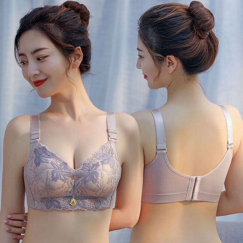 刺绣内衣女小胸聚拢上托厚款收副乳加厚显大调整型胸罩无钢圈文胸