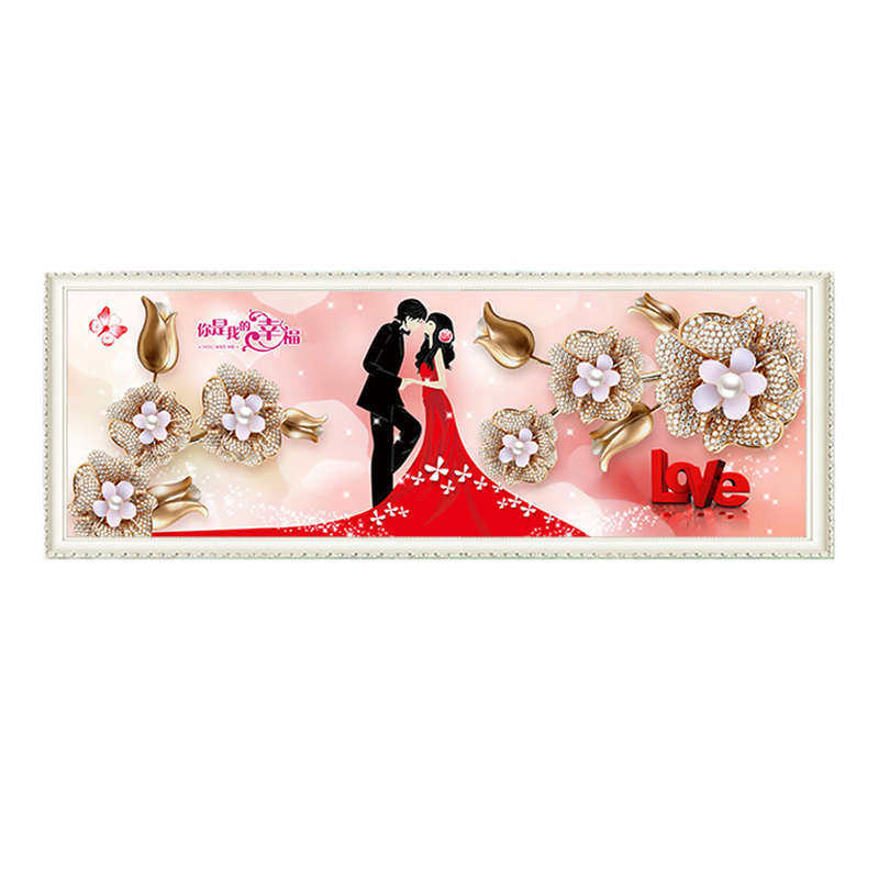 贴钻异形钻约定钻石卧室石画钻幸福新款绣满十字绣结婚客厅钻2024