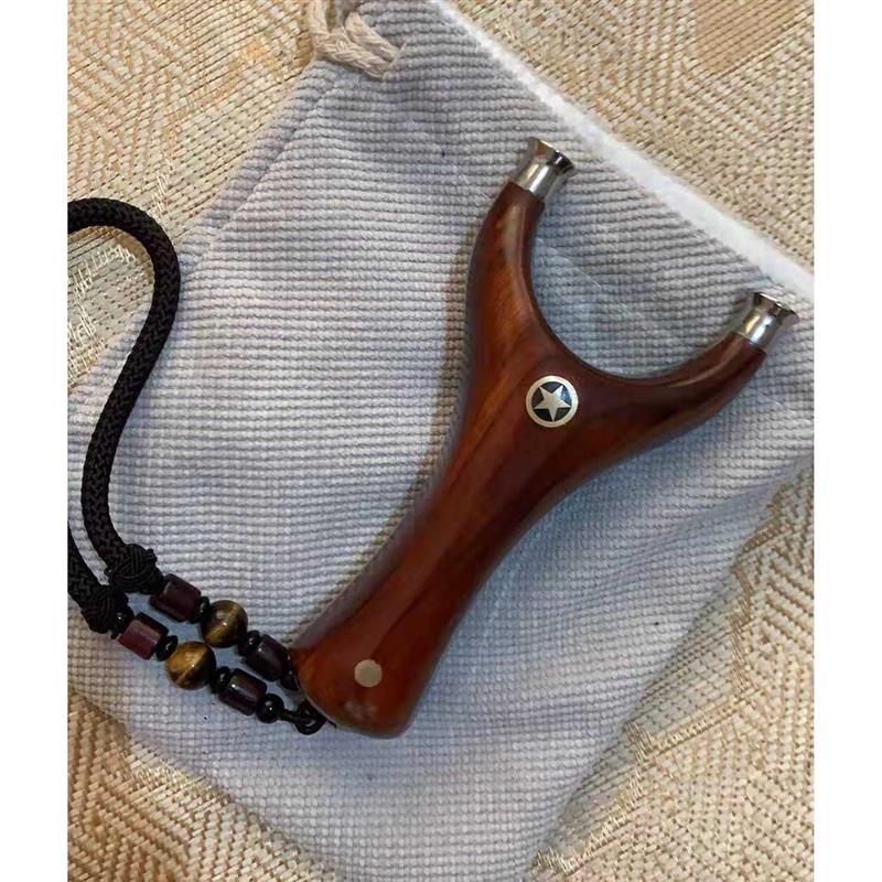 实木贴片飞虎手工反曲弹弓扁皮筋不锈钢非天罡拼接黄铜钛合金老凯
