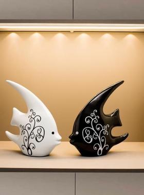 客厅陶瓷玄关乔迁酒柜有钱装饰品摆件马上高档新居礼物酒架招财