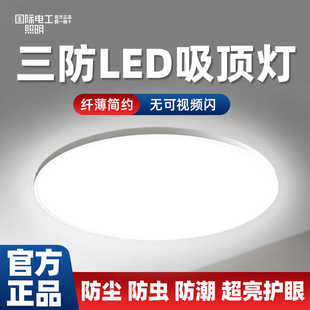 国际电工led三防吸顶灯超亮护眼现代简约客厅阳台厨房卧室灯具
