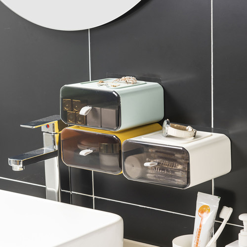 卫生间浴室壁挂式免打孔收纳盒