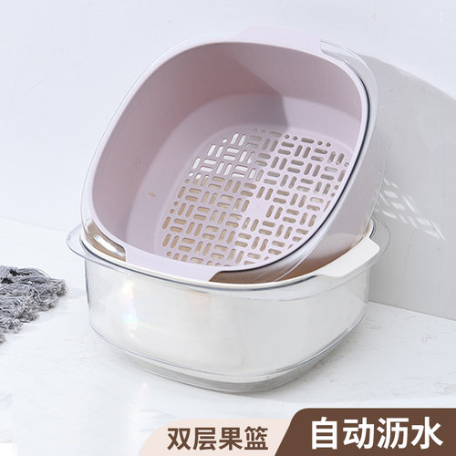 洗菜盆双层加厚沥水篮
