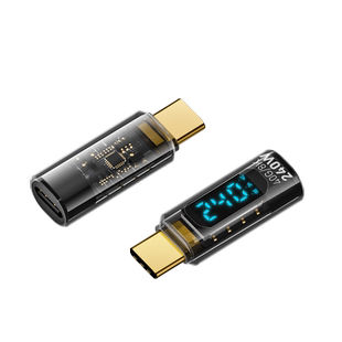 240W数显转接头全功能typec数据线功率电流电压表快充监测显示测试仪检测iPhone15手机充电器USB4雷电40Gpbs