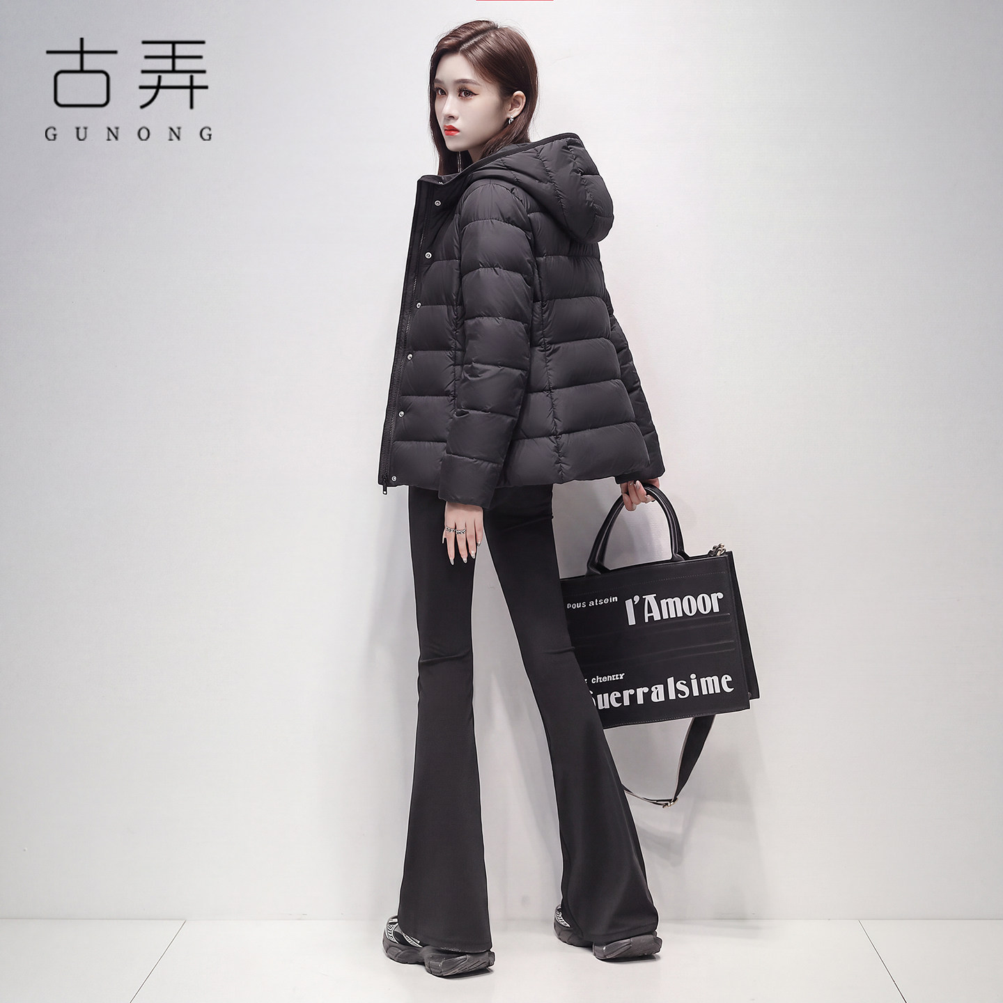 高品质轻薄鹅绒服女修身小个子秋冬季短款百搭保暖排骨羽绒服外套