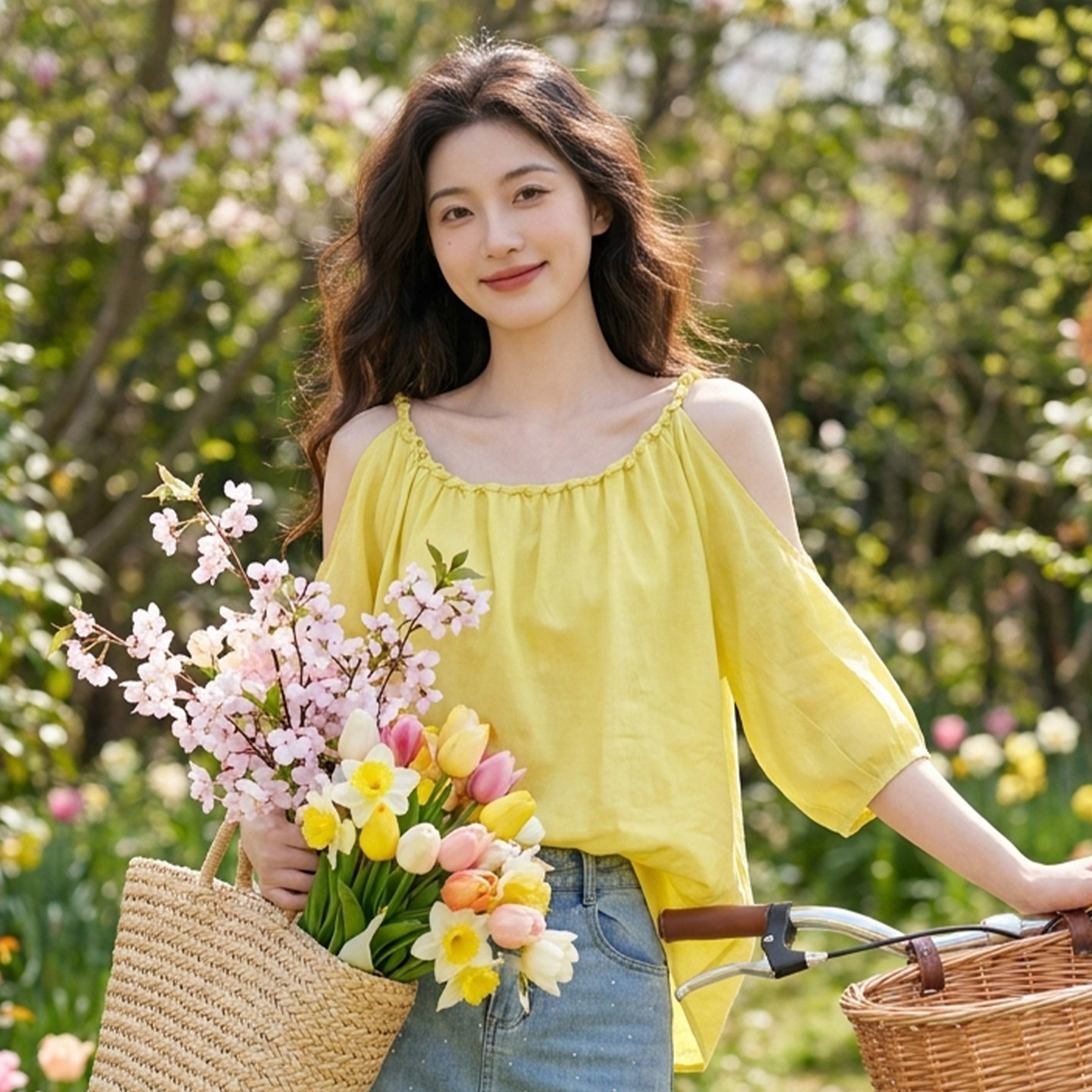 夏季简约苎麻一字肩宽松T恤女