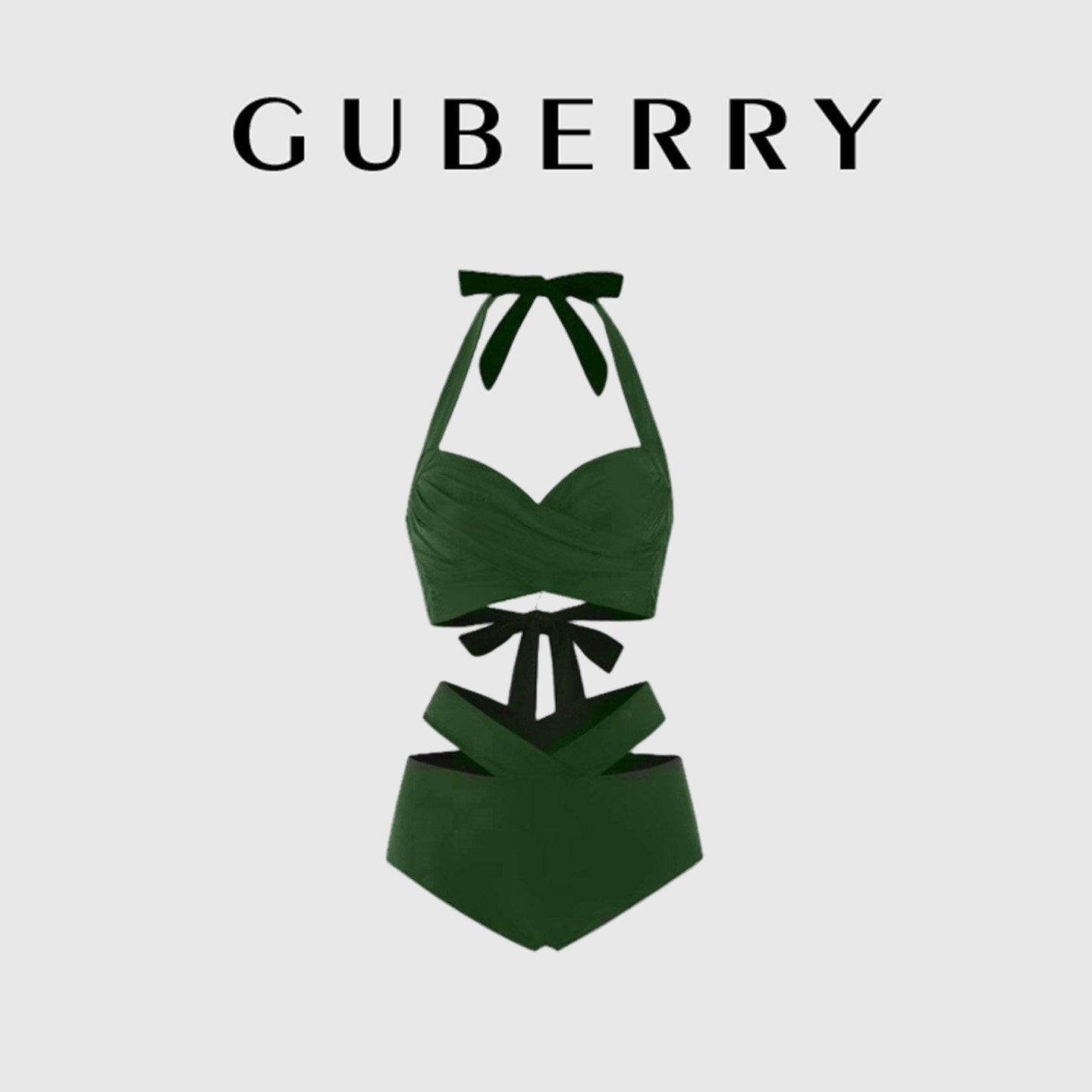 GUBERRY泳装女高级钢托聚拢显瘦高腰性感比基尼泡温泉分体游泳衣