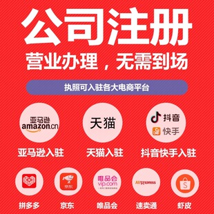 深圳广州东莞佛山上海海南公司注册个体工商抖店营业执照代办理