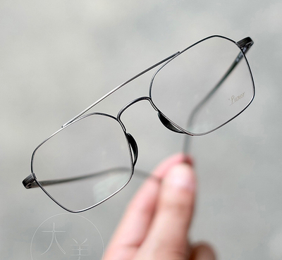 lunor眼镜架男新款复古双梁方形M13 03 伦罗亚镜框可配近视镜片