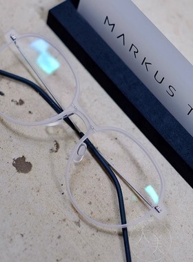 德国眼镜授权markust P1044 600透白玻璃纤维碳纤维大圆轻质镜框